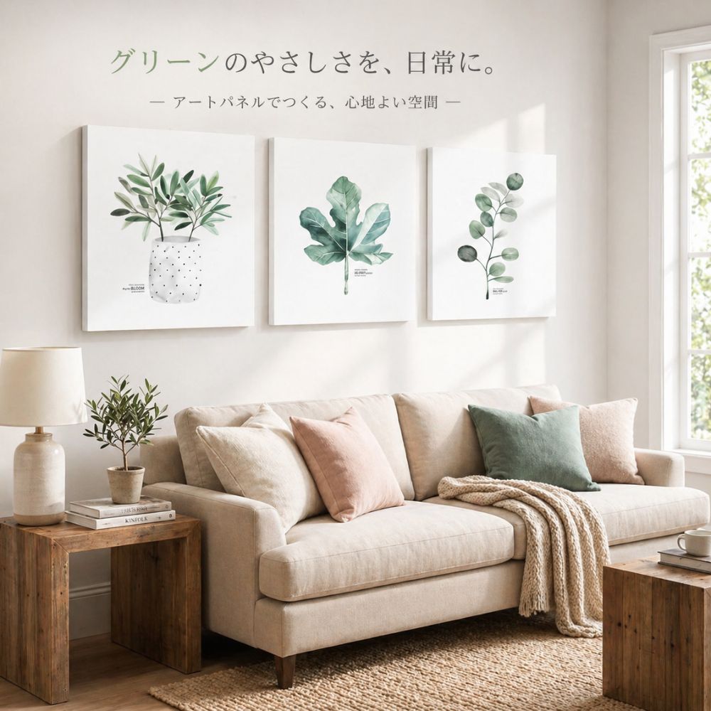 アートパネル 3枚セット 葉 花 絵画 北欧 おしゃれ インテリア モダン 壁掛け 軽量 玄関 リビング 植物 緑 風水 額不要