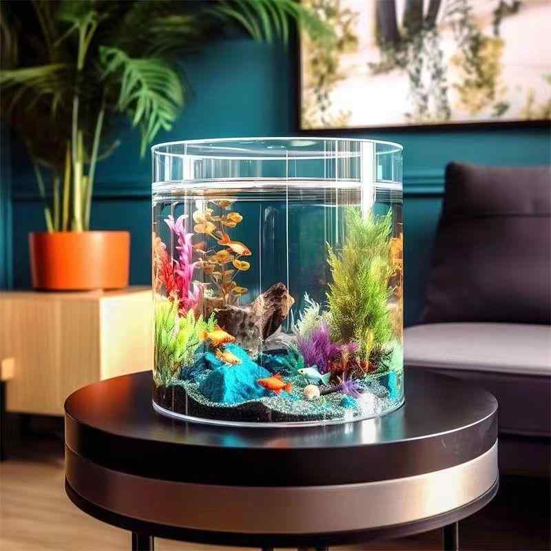 花瓶 ガラス 直筒 円柱 大型 透明 花器 水槽 金魚鉢 アクアリウム テラリウム 観葉植物 容器 リビング ..