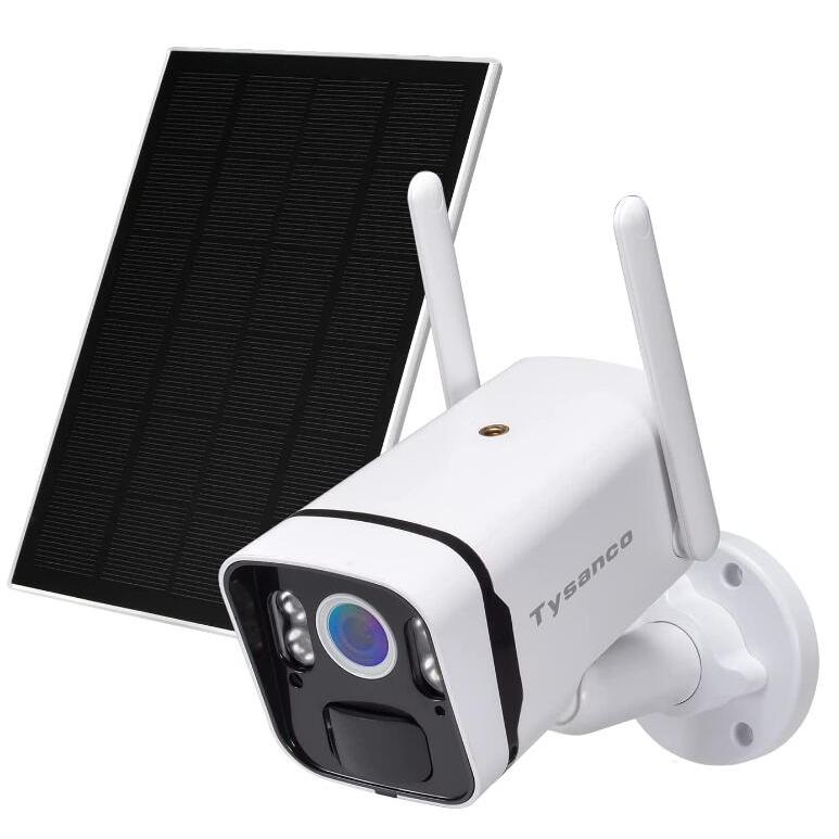 【400万高画素・完全無線】Tysanco防犯カメラ 屋外 ソーラー9600mAh 警報通知 双方向音声機能 太陽光パ..