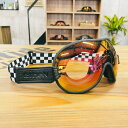 EtheN エテン バイク用ゴーグル CAFE RACER 0121 カフェレーサー 調光 ミラーレンズ チェッカーズフラッグ ブラック&ホワイト フリーサイズ...