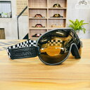 EtheN エテン ゴーグル CAFE RACER 0124 カフェレーサー 調光 ミラー ブラウンレンズ フリーサイズ チェッカーズフラッグ ブラック&ホワイ...