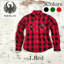 【日本初上陸】MERLIN マーリン ライディングシャツジャケット 3色(レッド/グリーン/ブラック) Axe Protective Shirt ネル生地 プロ...