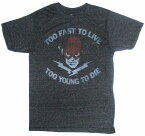 〇【 DC ディーシー 】『 TOO FAST TO LIVE TOO YOUNG TO DIE Sサイズ（ 杢ダークGY 擦れ ） 』大人 Tシャツ DC DCコミック アメキャラ アメコミ 映画 海外映画 ドラマ海外ドラマ ヒーロー キャラクターTシャツ グレー フラッシュ The FLASH