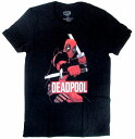 〇【 マーベル MARVEL 】『 デッドプール DEADPOOL 二刀流 Tシャツ (BK) 』大人 メンズ レディース 半袖 fashion ファッション 人気 おすすめ アメキャラ キャラクター キャラクターTシャツ アメコミ 映画　デップー ブラック 黒