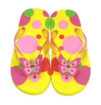 Bella Butterfly Flip Flops 蝶々のベラ ビーチサンダル 英国発!ポップでキュートなお子様グッズ キッズ(女の子) / 潮干狩り・川遊び・海水浴・砂浜・ビーチ