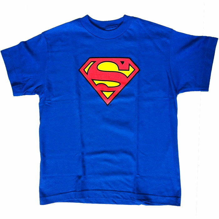 【 SUPERMAN スーパーマン 】 エンブレム ジュニア キッズ Tシャツ BL DCコミック DC アメキャラ アメコミ アメリカン雑貨 アメリカ雑貨 子供用 キャラクター ロゴ ファッション おしゃれ かわ…