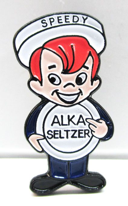 〇【ALKA SELTZER/アルカ セルツァー】ピンバッジ『SPEEDY』バッチ スピーディー 企業キャラクター アメリカン雑貨