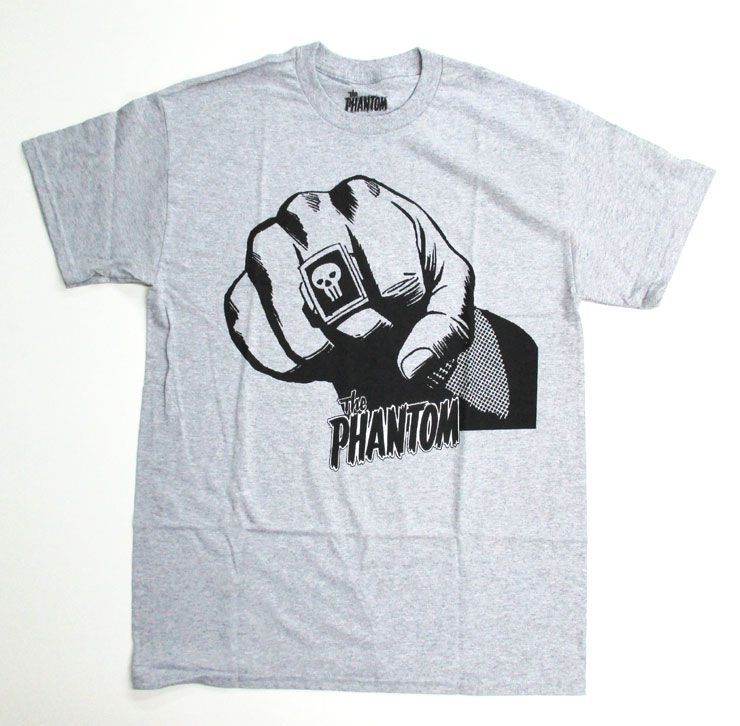 〇【 ファントム The PHANTOM 】『 fist Mサイズ (杢GY) 』 大人 メンズ Tシャツ アメコミ キャラクター スカル リング レディス ユニセックス アメリカ直輸入 シンプル ロゴT プリントTシャツ　アメリカ雑貨