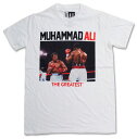 〇【 モハメド アリ Muhammad Ali 】 『 THE GREATEST (WH) 』 大人 メンズ Tシャツ ボクサー ボクシング アメリカ直輸入 プリントTシャツ レディス ユニセックス シンプル 人気 sports スポーツ boxing かっこいい