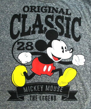 【ディズニー/Disney】大人・メンズ Tシャツ 『ミッキー ORIGINAL CLASSIC/Mサイズ（杢GY）※ワケあり※』ミッキーマウス クラシック レトロ キャラクター