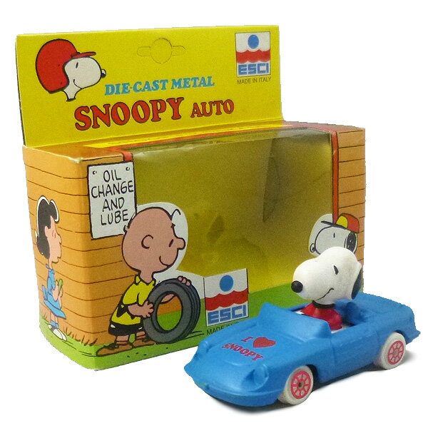 〇【 スヌーピー SNOOPY 】『 ヴィンテージ ダイキャストミニカー ブルー スポーツカー 』フィギュア キャラクター マスコット ファンシー かわいい レトロ vintage 昭和レトロ 人気 おすすめ 車 car おしゃれ インテリア 置物 コレクション コレクター