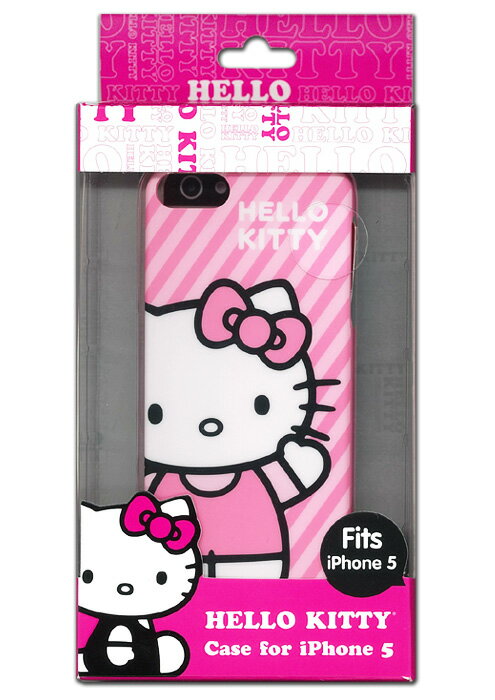 〇【 ハローキティ HELLO KITTY 】 『 iPhone5 iPhone se ケース ピンク ストライプ 』 iPhone5 ハードシェル ハードカバー iPhone se スマホケース かわいい キティちゃん サンリオ 雑貨