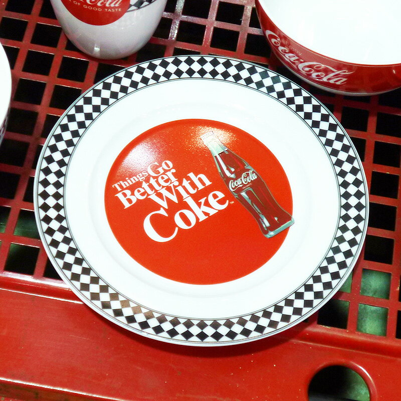  『 60s Diner セラミックプレート お皿（ 20cm ) 』コカコーラ Coke アメリカ雑貨 アメ雑 アメリカン雑貨 Coca-Cola コカコーラグッズ 人気 おしゃれ インテリア