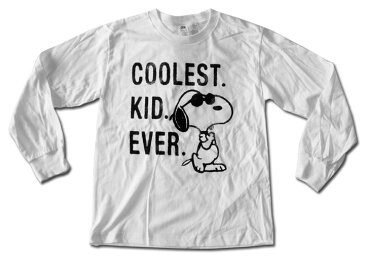 【スヌーピー/Snoopy】レディース ロングTシャツ『COOLEST KID EVER（WH）』ジョークール ピーナッツ peanuts アメキャラ アメリカン雑貨 ロンT