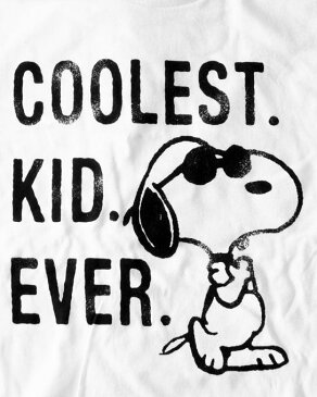 【スヌーピー/Snoopy】レディース ロングTシャツ『COOLEST KID EVER（WH）』ジョークール ピーナッツ peanuts アメキャラ アメリカン雑貨 ロンT