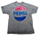 ◎【 ペプシ PEPSI 】『 ロゴ 擦れ Tシャツ (ダークGY) 』大人 メンズ レディース 半袖 ファッション fashion アパレル かわいい 人気 おすすめ グレー gray 灰色 海外企業 アメリカ雑貨 アメリカン雑貨 コーラ cola