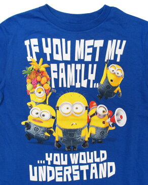 〇【 怪盗グルーのミニオン危機一発 】『 IF YOU MET MY FAMILY... キッズ Tシャツ (BL) 』kids 子供 こども 半袖 キャラクター かわいい 人気 おしゃれ ミニオン大脱走 アメキャラ アメコミ ミニオン ME ME2 MINIONS