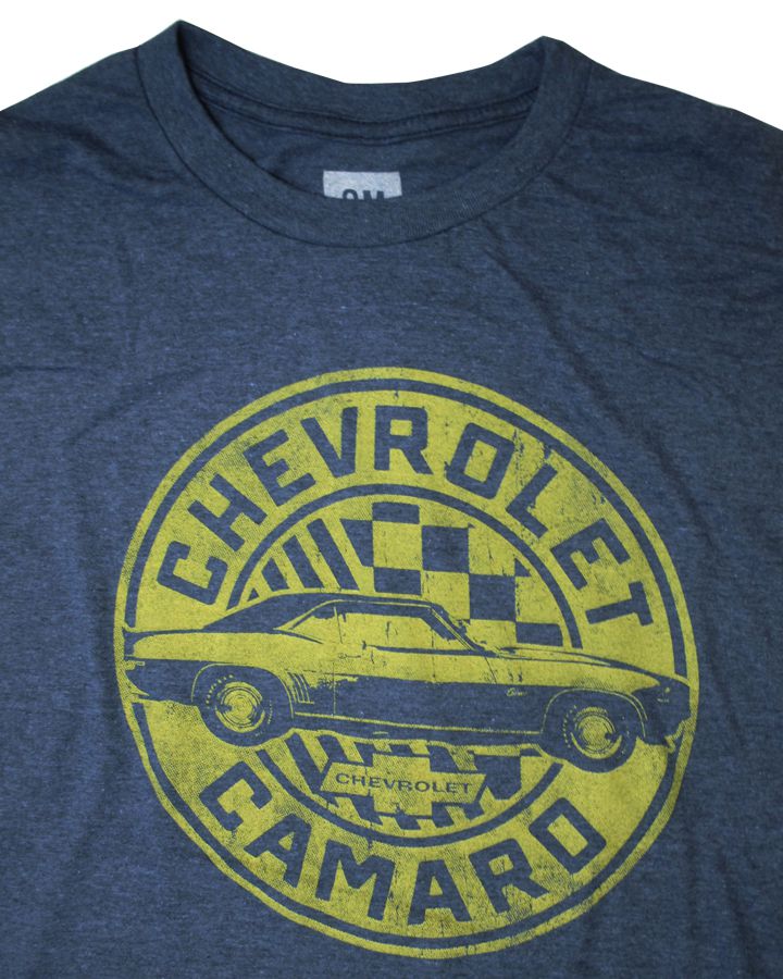 【シボレー/CHEVROLET】大人・メンズ Tシャツ『CHEVROLET CAMARO (杢NV)』車・海外企業
