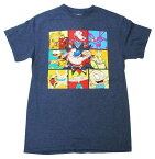 ◎【 ニコロデオン/nickelodeon 】 『 9分割 キャラ集合( 杢NV ) / プリント Tシャツ 』Tシャツ 半袖 シャツ 日本未発売 アメカジ カジュアルファッション ラグラッツ レン&スティンピー ロッコー キャットドッグ 海外アニメ アメリカ雑貨 アメ雑 雑貨