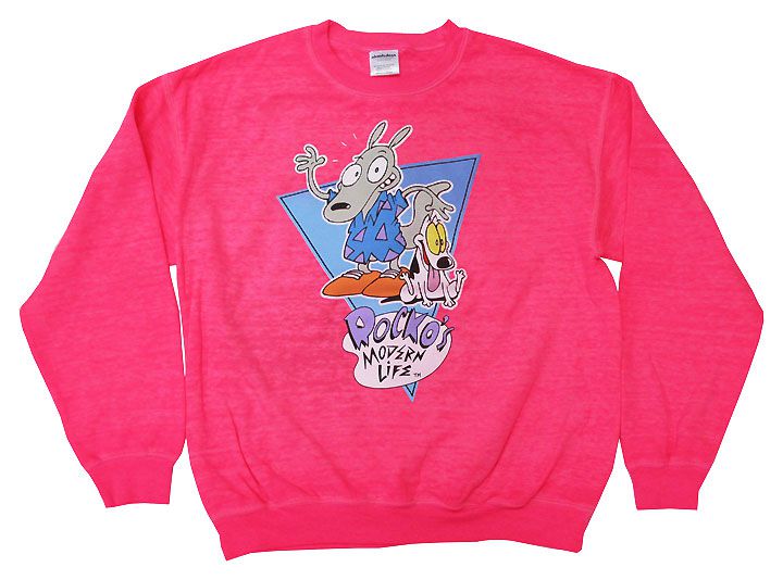 〇【 ニコロデオン nikelodeon 】『 ROCKO'S MODERN LIFE ロッコー & スパンキー 大人 トレーナー Mサイズ (PK) 』ロッコーのモダンライフ 海外アニメ アメキャラ キャラクター アニメ 長袖 パーカー ファッション