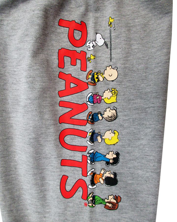 【スヌーピー/SNOOPY】メンズ・ルームパンツ『ネーム＆キャラクター (GY)』 ピーナッツ・peanuts・スリープパンツ・アメキャラ　冬物