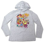◎【 nikelodeon/ニコロデオン 】 『 キャラクター 集合 (杢LGY) 薄手 プリント パーカー 』 プルオーバー 長袖 スウェット フーディー トレーナーアメキャラ ラグラッツ キャットドッグ レン&スティンピー ロッコー アメリカ雑貨 アメ雑 雑貨
