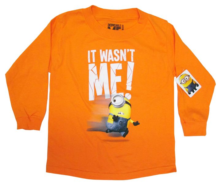 〇【 ミニオン MINION 】『 I WASN 039 T ME ロング Tシャツ (OR) 』 ミニオン大脱走 ミニオンズ 怪盗グルー ユニバーサル アメキャラ キャラクター 人気 おすすめ 長袖 かわいい おしゃれ fashion ファッション カジュアル シンプル