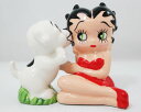 △【Betty Boop ベティちゃん】 ソルト&ペッパー 陶器製 『ベティ&パジー(Kiss)』 WESTLAND・塩コショウ入れ・ベティ・ブープ★ベティーち...