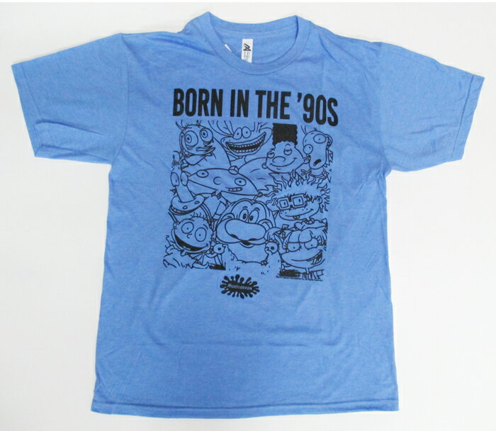 〇【 ニコロデオン NICKELODEON 】『 BORN IN THE '90S Tシャツ （CFBL）』Nickelodeon アメキャラ カラフル キャラクターTシャツ ラグラッツ ヘイ アーノルド レンとスティンピー 半袖 大人 メンズ レディース fashion