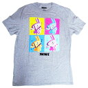 FOTNITE フォートナイト大人・メンズTシャツラマピニャタ4分割(杢薄GY)BATIM アクションゲーム アメキャラ アメリカン雑貨 アメリカ雑貨 アメ雑 サードパーソン・シューティング バトルロイヤル