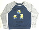 【 ミニオン MINION 】『 don 039 t give up it 039 s a trap XXL（ 19 ）( BL / GY ） 』 ロングTシャツ ミニオンズ ラグラン 長袖 怪盗グルーのミニオン危機一髪 怪盗グルーのミニオン大脱走 イルミネーション