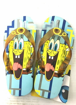 【スポンジボブ/Sponge Bob】 キッズ ビーチサンダル『ライン/29-30サイズ※ワケあり※』潮干狩り 川遊び 海水浴 砂浜 ビーチ キャラクターサンダル