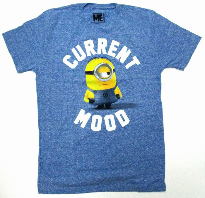 〇【 怪盗グルーのミニオン危機一発 】『 大人 メンズ Tシャツ CURRENT MOOD 斑BL 』スチュワート ミニオン ミニオンズ minions ME2 アメキャラ 夏 半袖 かわいい おしゃれ アパレル 人気 レディース メンズ 兼用 カップル リンクコーデ コ ファッション