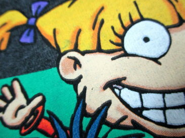 【ラグラッツ/RUGRATS】大人・メンズ Tシャツ『キャラクター集合（杢ダークGY）』Nickelodeon ニコロデオン アメキャラ チャッキー・フィンスター トミー・ピックルス ディル・ピックルス スージー・カーマイケル キミ・フィンスター アンジェリカ