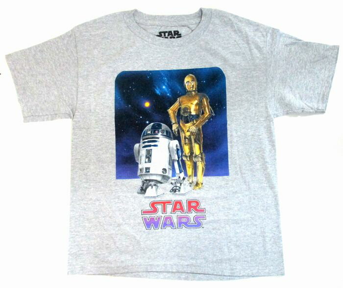 【スターウォーズ/STAR WARS】大人・レディーズTシャツ『C-3PO&R2-D2/XLサイズ(杢GY)』キャラクター アメキャラ 映画 ディズニー Disney グレー キャラクターTシャツ テーマパーク