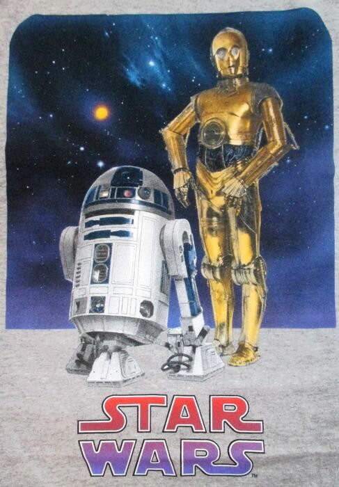 【スターウォーズ/STAR WARS】大人・レディーズTシャツ『C-3PO&R2-D2/XLサイズ(杢GY)』キャラクター アメキャラ 映画 ディズニー Disney グレー キャラクターTシャツ テーマパーク