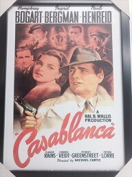 【Casablanca・カサブランカ】フレーム付ポスターアメリカ雑貨　アメ雑　映画　レトロ　インテリア