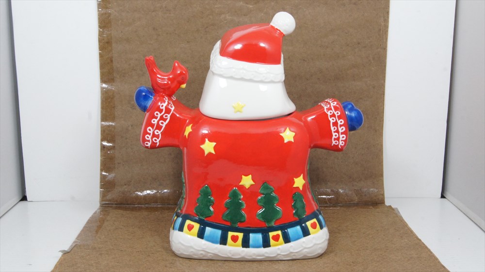 △【クリスマス クッキージャー】サンタクロースプレゼント 陶器製 置物 インテリア 家具 トナカイ 小物入れ 入れ物 かわいい 海外輸入 アメリカ雑貨 アメ雑 [2]