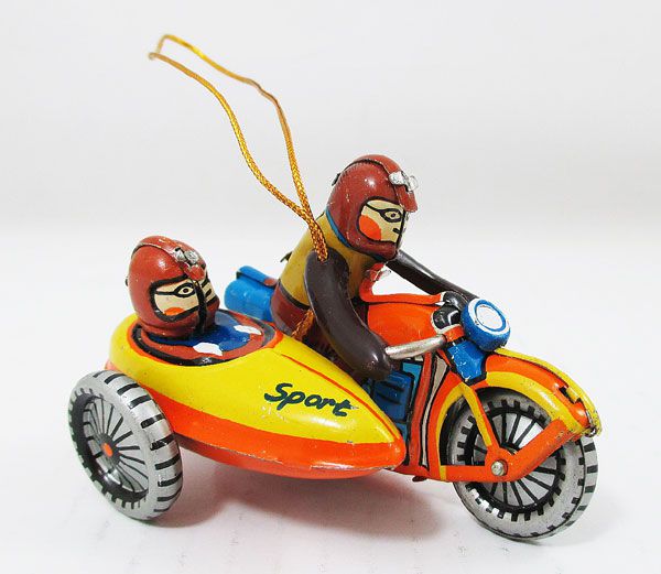 △【Tin Toy/ブリキ】オーナメント『サイドカー』バイク ブリキのおもちゃ インテリア レトロ