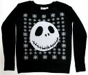 〇【 ナイトメアー ビフォア クリスマス Nightmare Before Christmas 】『 ジャック フェイス Sサイズ(BK)』ジュニア レディースニット jack disney ディズニー アメキャラ ティム バートン