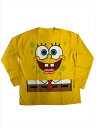 〇【 スポンジ ボブ Sponge Bob 】『 フェイス 笑顔 キッズ ジュニア ロングTシャツ (YE) 』長袖 Tシャツ スポンジボブ アメキャラ ニコロデオン Nickelodeon アメリカ直輸入 アメリカ雑貨 アメキャラ アメリカン雑貨 ユース