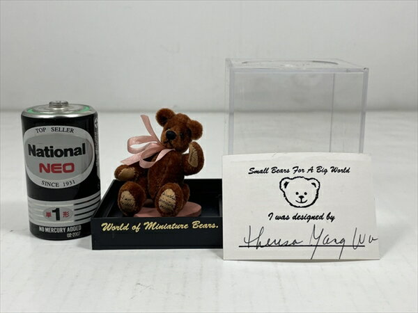 〇【 World of Miniature Bears/ワールド・オブ・ミニチュアベアーズ 】『 ＃301 RUST 3インチ オレンジリボン 1996年製 』アメリカ雑貨 アメ雑 クマ テディベア コレクション
