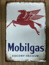 〇【 ブリキ看板 プレート 】『 Mobilgas Socony-Vacuum 』ティンパネル ティンサイン アメリカン雑貨 アメリカ雑貨 アメ雑 レトロ アメリカン 看板 コレクション インテリア カフェ 映画 ペガサス