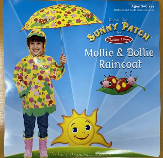 Mollie & Bollie Raincoat 【てんとう虫のモリー＆ボリーのレインコート】 英国発！ポップでキュートなお子様グッズ キッズ（女の子） カッパ 雨がっぱ 梅雨 レイングッツ