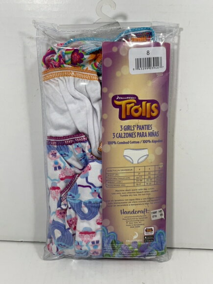 〇【 Dream Worksトロールズ trolls 】『 ジュニア　ガール　ショーツ3点セット　サイズ8 』 トロール スパイラル 妖精 アメリカ TROLLS DAM RUSS 90's 90年代