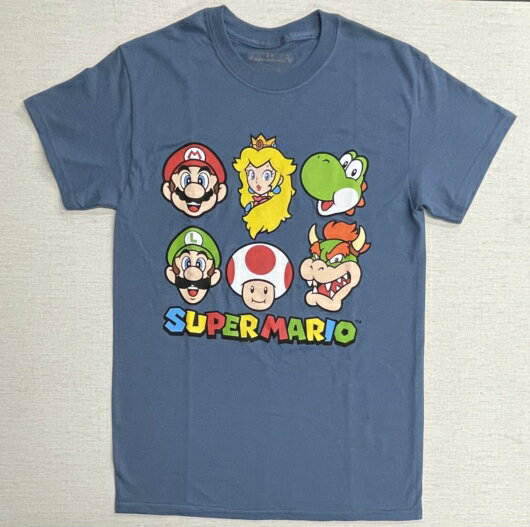 USA直輸入〇【 スーパーマリオ 】 『 キャラクター集合 Tシャツ Sサイズ (NB) 』 楽天1位 マリオ ヨッシー ピーチ ルイージ クッパ キノピオ アメリカン雑貨 ファッション レトロ ゲーム 任天堂 ニンテンドー SUPER MARIO マリオグッズ　2枚目半額対象外のサムネイル
