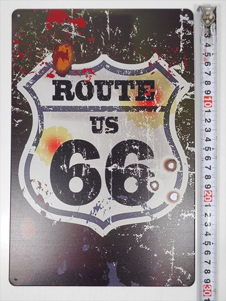 ◎【 ブリキ看板 プレート 】『 U.S. Route 66/アメリカ国道66号線 』ティンパネル ティンサイン アメリカン雑貨 アメリカ雑貨 アメ雑 レトロ アメリカン 看板 コレクション インテリア