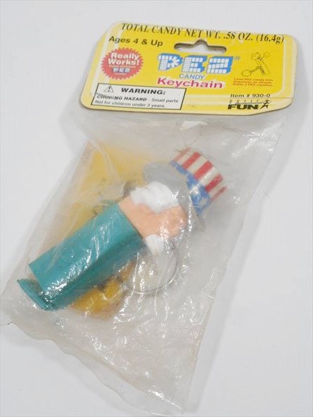 ◎【 PEZ ペッツ キーホルダー】 『 アンクル・サム/Uncle Sam』 アメリカン雑貨 アメリカ雑貨 アメ雑 キーチェーン
