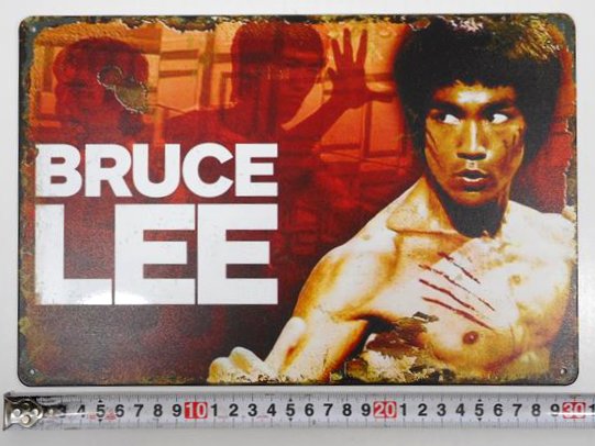 ◎【 ブリキ看板 プレート 】『 ブルース・リー/Bruce Lee 』ティンパネル ティンサイン アメリカン雑貨 アメリカ雑貨 アメ雑 レトロ アメリカン 看板 コレクション インテリア