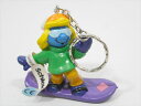 ◎【 スマーフ/Smurf 】『 スノーボード スマーフェット キーホルダー 』おしゃれ かわいい 置物 小物 飾り インテリア オブジェ ヴィンテージ デッドストック PVC キーチェーン キーリング Peyo スノボ